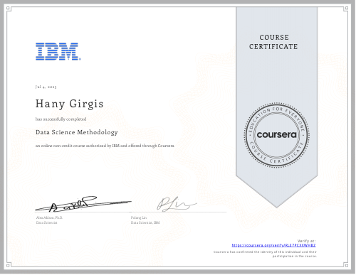شهادة Data Science Methodology من IBM